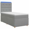 vidaXL Postelja boxspring z vzmetnico Svetlo siva 90 x 190 cm Blago