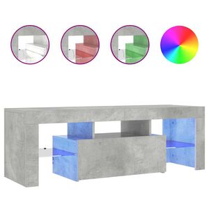 vidaXL TV omarica z LED lučkami betonsko siva 120x35x40 cm