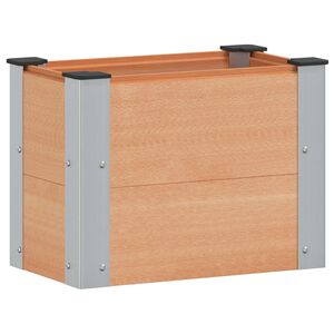 vidaXL Vrtna visoka greda Rjava 50 x 30 x 36 cm WPC in aluminij