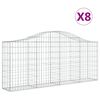 vidaXL Obokane gabion ko&scaron;are 8 kosov 200x30x80/100 cm cinkano železo