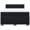 vidaXL Box spring posteljni z vzmetnico črn 140x190 cm žamet