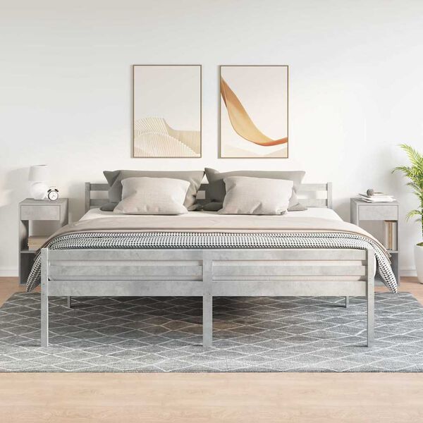 vidaXL Nočne omarice s predalom 2 kosa betonsko siva 35x34x66,5 cm