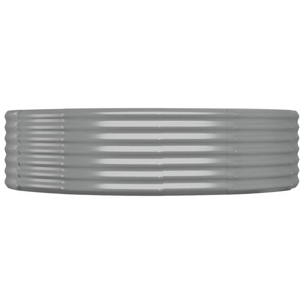 vidaXL Visoka greda iz cinkanega jekla 214x140x36 cm siva