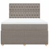 vidaXL Box spring postelja z vzmetnico taupe 140x190 cm blago