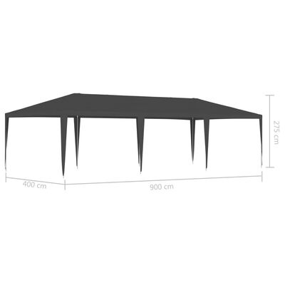 vidaXL Profesionalen vrtni šotor 4x9 m antraciten 90 g/m²
