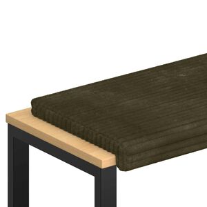 vidaXL Blazina za klop Pli&scaron;asti kord Zelena Globina 35 cm