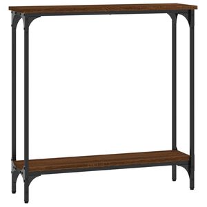 vidaXL Konzolna mizica rjav hrast 75x22,5x75 cm inženirski les