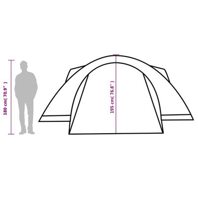 vidaXL Družinski šotor za 8 oseb zelen vodoodporen