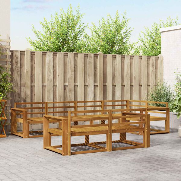 vidaXL Zunanja garnitura za sedenje 7 pcs Naravna Masiven les akacije