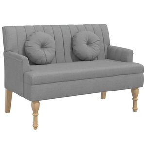 vidaXL Klop z blazinami svetlo siva 113x64,5x75,5 cm blago