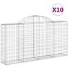 vidaXL Obokane gabion košare 10kosov 200x30x100/120cm pocinkano železo