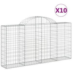 vidaXL Obokane gabion ko&scaron;are 10kosov 200x30x100/120cm pocinkano železo