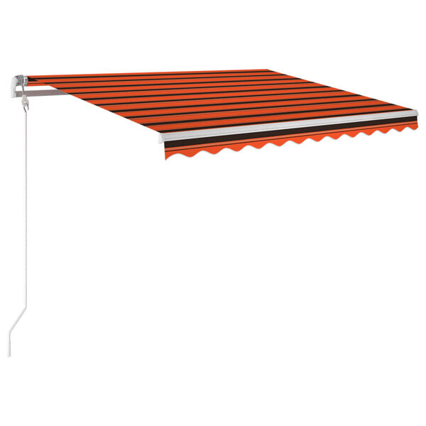 vidaXL Avtomatska tenda LED + senzor 300x250 cm oranžno/rjava