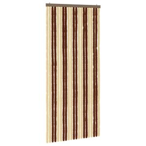 vidaXL Zaslon proti insektom Chenille Rjava in bež 90 x 200 cm 100% PP