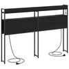 vidaXL Skladi&scaron;čni naslon s polico Črni hrast 160 cm Konstruiran les