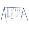 vidaXL Zunanji swing komplet večbarvno 330 x 185 x 185 cm Jeklo in PE