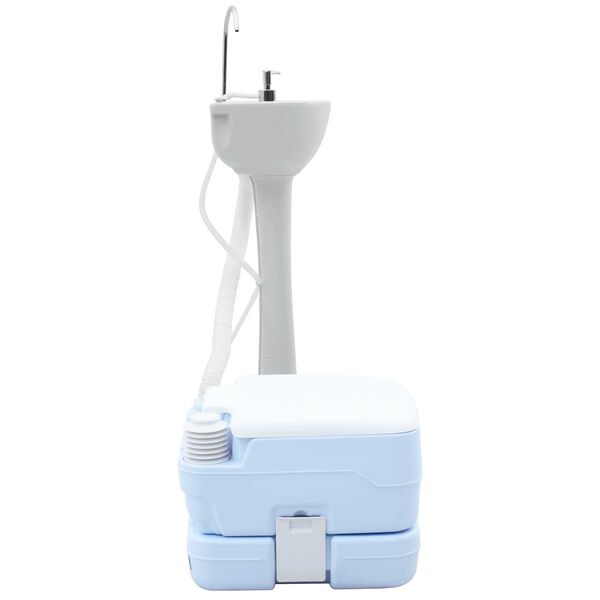 vidaXL Set kampirnega WC-ja 2 pcs Modra in bela