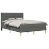 vidaXL Posteljni okvir z vzmetnico Temno siva 120 x 200 cm Blago