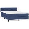 vidaXL Box spring postelja z vzmetnico modra 140x190 cm blago