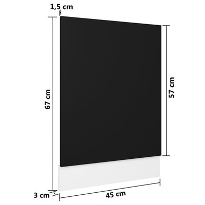 vidaXL Plošča za pomivalni stroj črna 45x3x67 cm iverna plošča