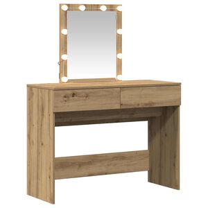 vidaXL Toaletna mizica Umetni hrast 100 x 40 x 130 cm Inženirski les