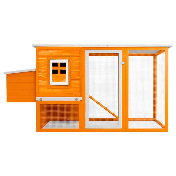 vidaXL Zunanji kokošnjak s kletko za jajca iz lesa