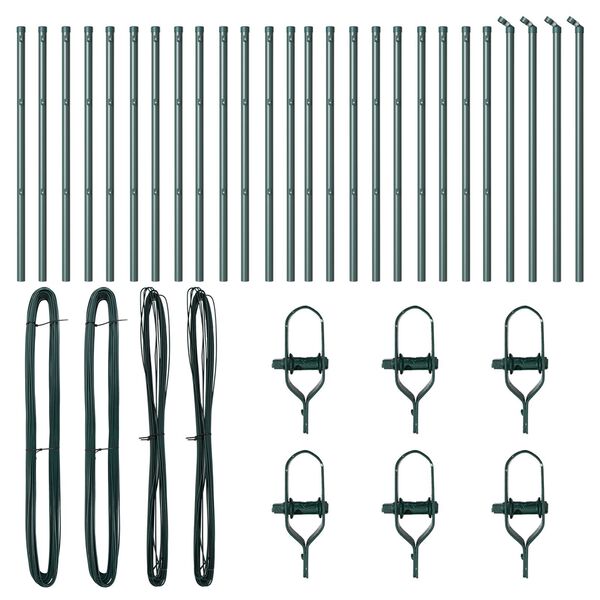 vidaXL Steber ograje. Drugo 26 pcs Siva 3,2 x 3,2 x 70 cm Jeklo