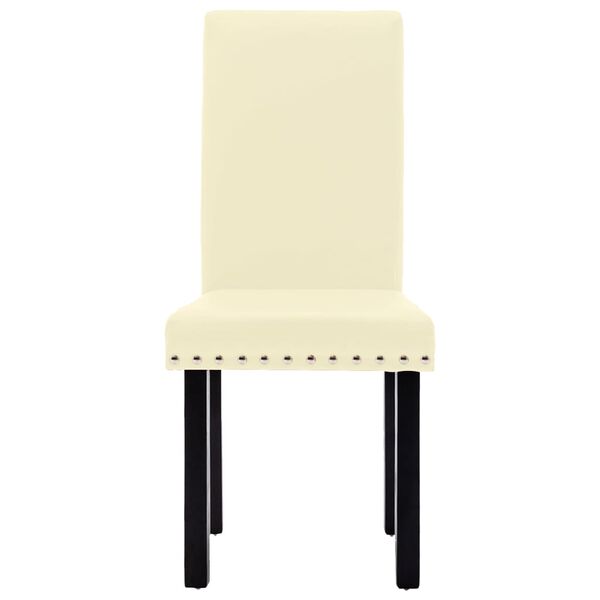 vidaXL Jedilni stoli 2 kosa krem barve PVC