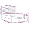 vidaXL Otomanski posteljni okvir z vzmetnico moder 140x200 cm blago