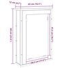 vidaXL Kopalniška ogledalna omara z ogledalom Rjava 42 x 12 x 60 cm