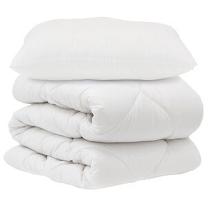 vidaXL Komplet odej z blazino 2 pcs Bela Mikrovlakna