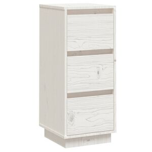vidaXL Komoda bela 32x34x75 cm trdna borovina