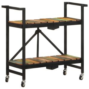 vidaXL Kuhinjski voziček 87x36x81 cm trden predelan les