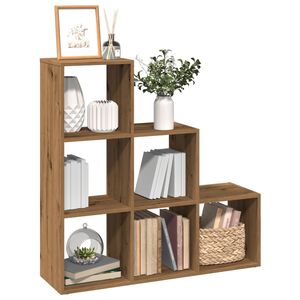 vidaXL Pregrada s knjižno omaro 3-nadstropna artisan hrast 99x29x99 cm