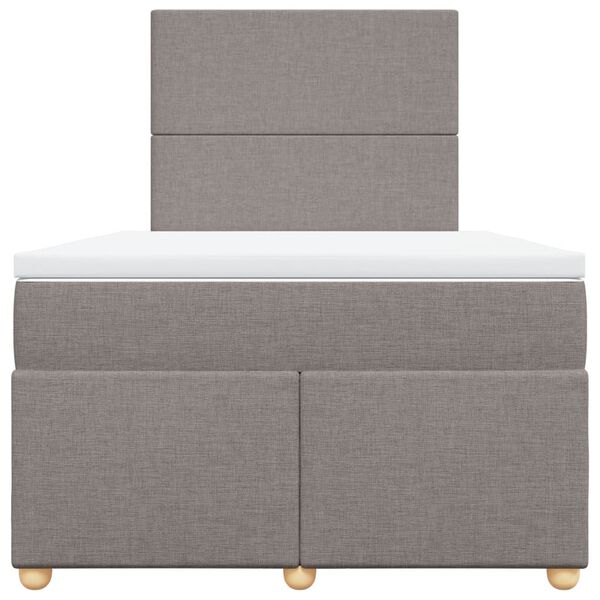 vidaXL Box spring postelja z vzmetnico taupe 120x190 cm blago