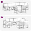 vidaXL Zunanja garnitura za sedenje z blazino 8 pcs Naravna in smetana