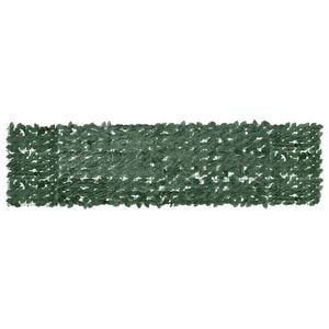 vidaXL Balkonsko platno s temno zelenim listjem 300x75 cm