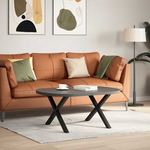 vidaXL Noge za klubsko mizico v obliki črke X, 2 kosa, črne, 70 x (42-43) cm, jeklo