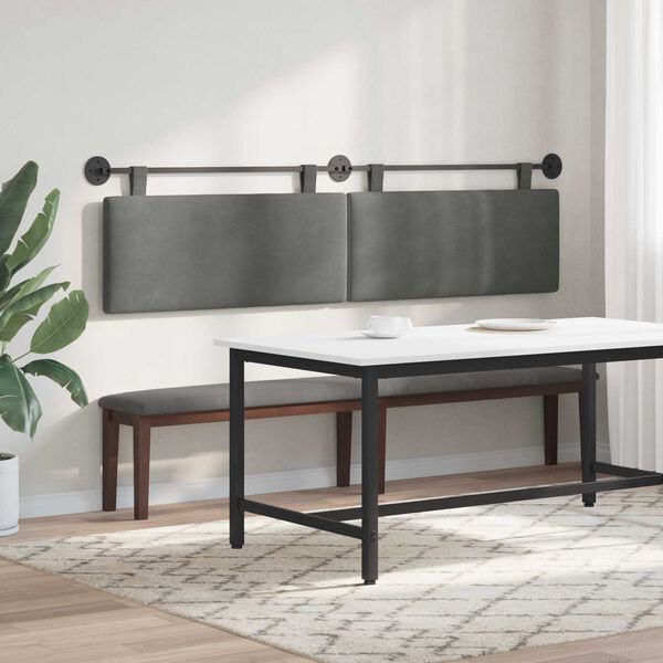 vidaXL Visoki naslon za glavo Enobarvno Temno siva 210 x 55 x 5 cm