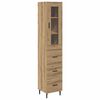 vidaXL Visok predalnik Umetni hrast 34,5 x 34 x 180 cm Inženirski les