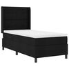 vidaXL LED Box Spring Postelja z vzglavjem Črna 90 x 200 cm blago