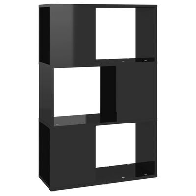 vidaXL Knjižna omara za razdelitev prostora sijaj črna 60x24x94 cm