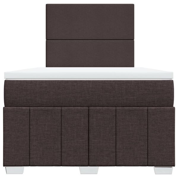 vidaXL Box spring postelja z vzmetnico temno rjava 120x190 cm blago
