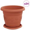 vidaXL Lončki za rastline 24 pcs Kamnito rdeča &Oslash; 26 x 21.5 cm Plastika