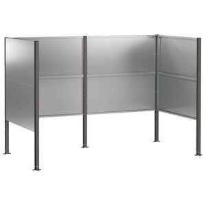 vidaXL Zaslon za smetnjak 167 x 85 x 113 cm Pocinkano jeklo Srebrna