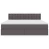vidaXL Postelja z dodatnim prostorom za shranjevanje in vzmetnico Siva