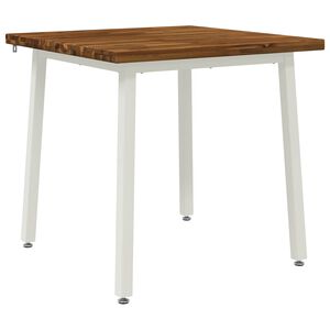 vidaXL 60 x 55 x 75 cm Masiven les akacije Naravna in bela Pravokotna