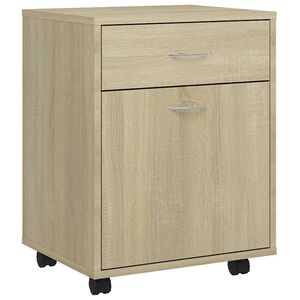vidaXL Omarica na kolesih sonoma hrast 45x38x54 cm iverna plo&scaron;ča