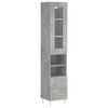 vidaXL Visoka omara betonsko siva 34,5x34x180 cm inženirski les