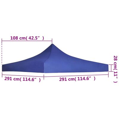vidaXL Streha za vrtni šotor 3x3 m modre barve